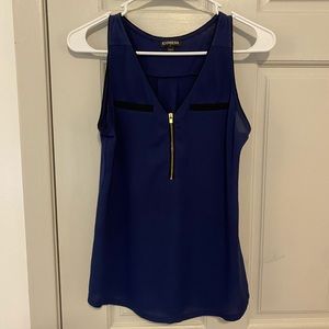 Women’s EXPRESS front zip navy top xs